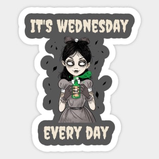 It’s Wednesday Every Day – Gothic Halloween Girl Sticker